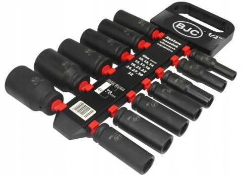 NASADKI UDAROWE 1/2" DŁUGIE 13 szt 10-32 mm NASADKA