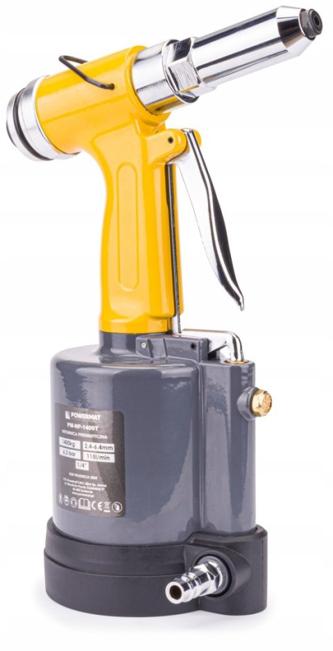 Nitownica PNEUMATYCZNA Do Nitów 2,4 - 6,4 mm 1400kg Solidna Zestaw