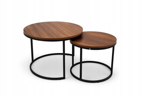 STOLIK KAWOWY 2w1 ZESTAW 2 STOLIKÓW KAWOWYCH OKRĄGY DO SALONU 60X45 + 40X40