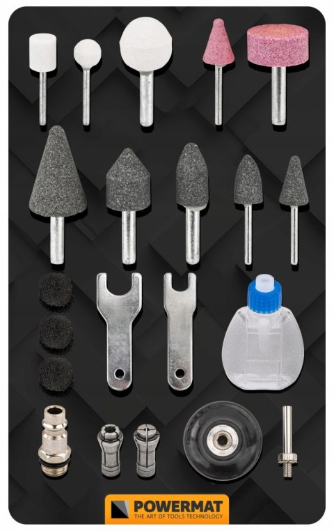 SZLIFIERKA POLERKA PNEUMATYCZNA 1/4" 6BAR ZESTAW FREZÓW PADÓW SZLIFIERSKICH