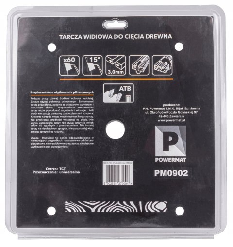 Tarcza WIDIOWA Do Drewna Piły Piła 305 x 30 mm 60Z