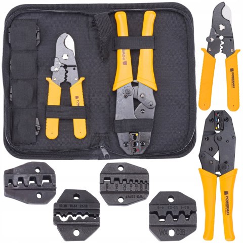 Zaciskarka Do Konektorów Praska do TULEJEK Końcówek 7w1 5 Matryc 10-35 mm