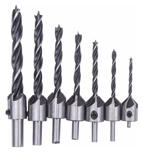 Zestaw WIERTEŁ do Drewna z Pogłębiaczem Wiertła 7