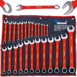 KLUCZE PŁASKO-OCZKOWE KLUCZE PŁASKIE ZESTAW KLUCZY Z GUMĄ ETUI 6-36mm 25EL