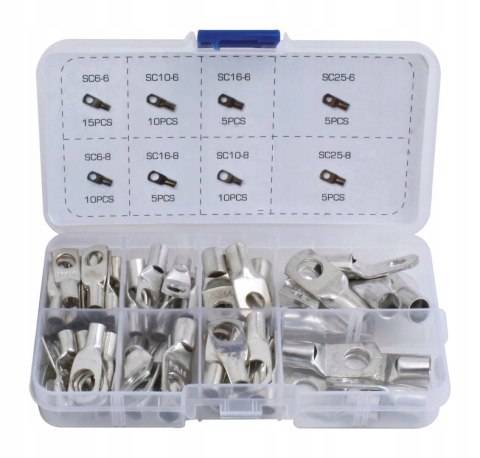 KONEKTORY OCZKOWE DO PRZEDOWDÓW KOŃCÓWKI KABLOWE RUROWE 65 SZT.