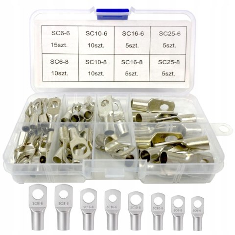 KONEKTORY OCZKOWE DO PRZEDOWDÓW KOŃCÓWKI KABLOWE RUROWE 65 SZT.