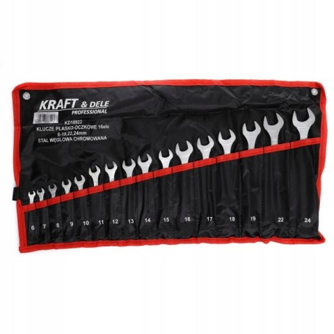 Kraft&Dele 16 el KLUCZE PŁASKO OCZKOWE 6-24 mm KLUCZ PŁASKIE