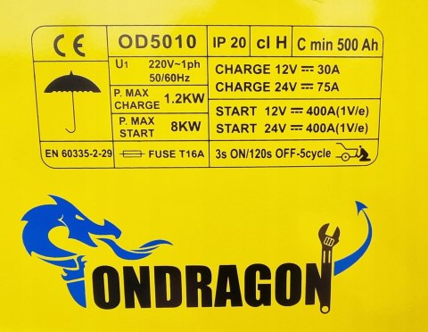 PROSTOWNIK AKUMULATOROWY Z ROZRUCHEM 400A 12/24V ŁADOWARKA SAMOCHODOWY MOC