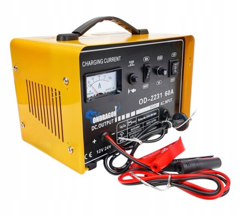 ROZRUCH 12/24V PROSTOWNIK SAMOCHODOWY Z ROZRUCHEM DO ŁADOWANIA MOCNY 60A