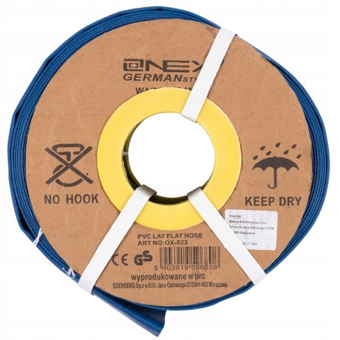 WĄŻ DO WODY SZAMBA GUMOWY 2"20M PCV STRAŻACKI