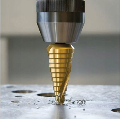 WIERTŁA STOŻKOWE STOPNIOWE DO METALU DREWNA PLASTIKU BLACH ZESTAW 4-32 MM