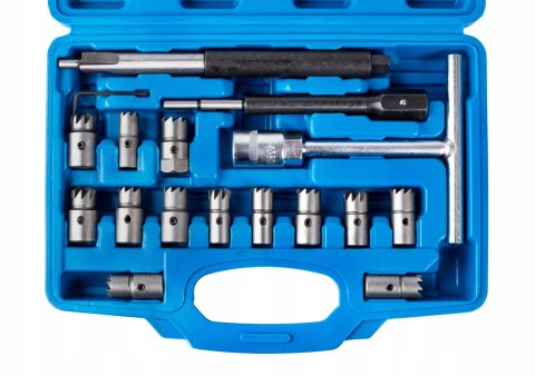 FREZY DO GNIAZD WTRYSKIWACZY WTRYSKÓW ZESTAW 17EL