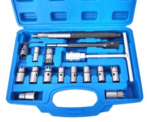 FREZY DO GNIAZD WTRYSKIWACZY WTRYSKÓW ZESTAW 17EL