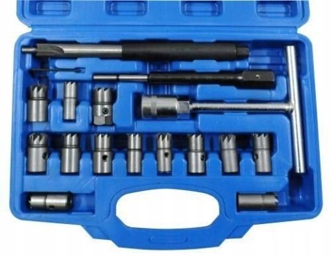 FREZY DO GNIAZD WTRYSKIWACZY WTRYSKÓW ZESTAW 17EL