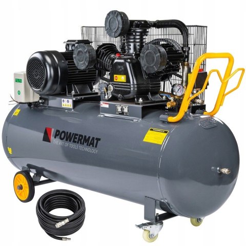 KOMPRESOR OLEJOWY 300L 8 BAR SPRĘŻARKA 400V 1200l/min + WĄŻ