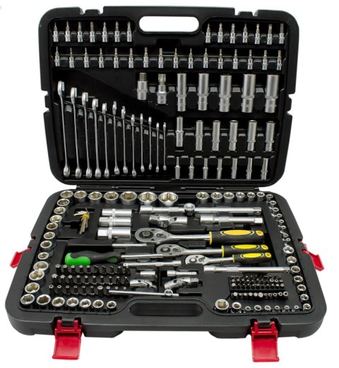 Klucze Nasadowe Bity Grzechotka Zestaw 216el. Walizka Solidna Stal +