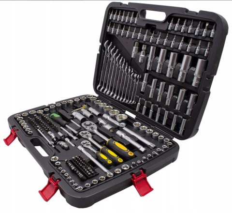 Klucze Nasadowe Bity Grzechotka Zestaw 216el. Walizka Solidna Stal +