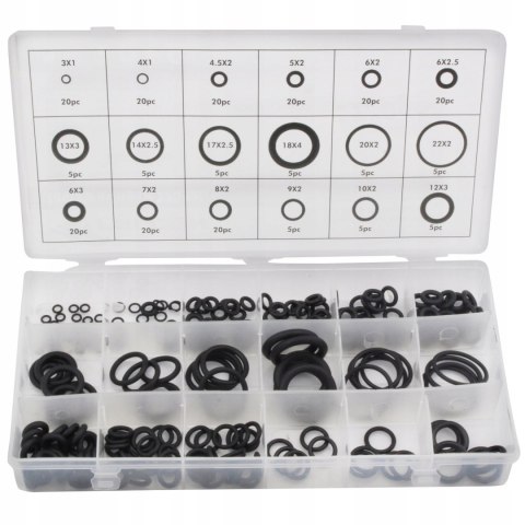 ORINGI GUMKI USZCZELKI GUMOWE OLEJOODPORNE 225SZT.1-4 MM O-RINGI ORGANIZER