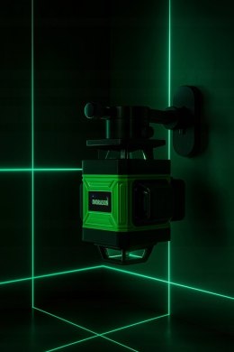 POZIOMICA LASEROWA LASER KRZYŻOWY ZIELONY SAMOPOZIOMUJĄCA 4D 360 2 BATERIE