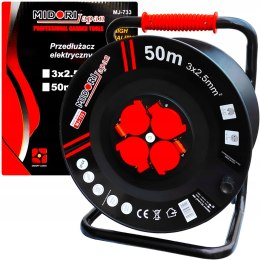Przedłużacz bębnowy, ogrodowy MIDORI JAPAN 50 m 4 szt. gniazd czarny