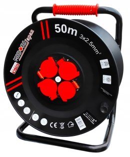 Przedłużacz bębnowy, ogrodowy MIDORI JAPAN 50 m 4 szt. gniazd czarny