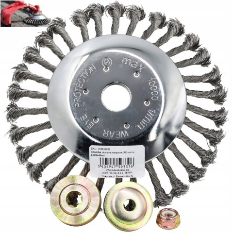 SZCZOTKA DO CZYSZCZENIA KOSTKI BRUKOWEJ DRUCIANA SKRĘCANA 200x25,4 - Wertis