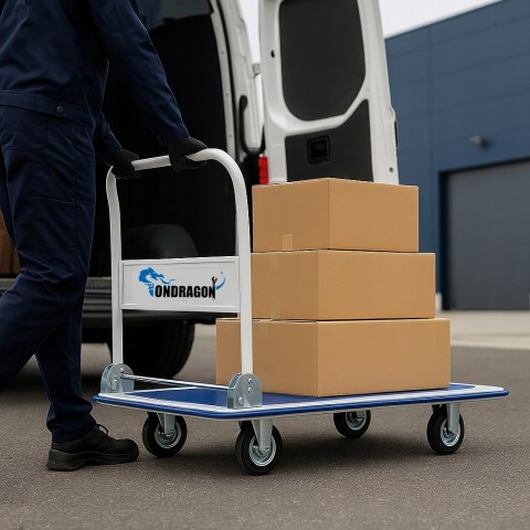 WÓZEK PLATFORMOWY TOWAROWY SKŁADANY TRANSOPORTOWY MAGAZYNOWY 300KG 90x60cm