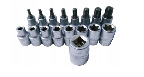 ZESTAW NASADKI NASADEK KLUCZE BITY TORX 1/2 17 EL