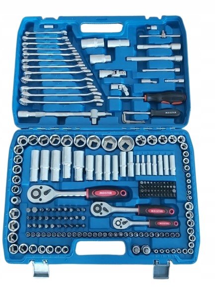 Zestaw Kluczy Nasadowych Bity 216 el 1/4" 3/8" 1/2 Grzechotka Dwukierunkowa