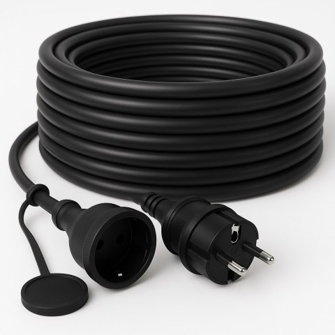 20M PRZEDŁUŻACZ OGRODOWY BUDOWLANY 3X2,5 KOSIARKA PODKASZARKA MOCNY czarny