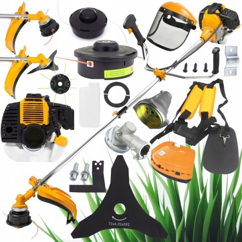 6KM KOSA SPALINOWA PODKASZARKA KOSIARKA MOC +TARCZA +GŁOWICA +SZELKI +ŻYŁKA