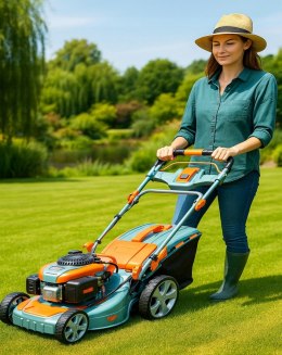 KOSIARKA SPALINOWA Z NAPĘDEM 51cm 9w1 MIELENIE WYRZUT BOCZNY 8KM noż GRATIS