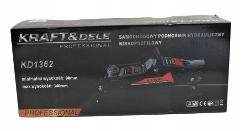 Podnośnik SAMOCHODOWY Żaba Lewarek 2,5T Guma NISKI NISKOPROFILOWY 2500KG