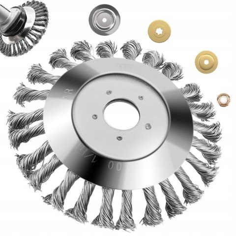 TARCZA SZCZOTKA DRUCIANA DRUCIAK DO KOSY SPALINOWEJ CHWASTÓW DRUT 15cm