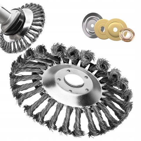 TARCZA SZCZOTKA DRUCIANA DRUCIAK DO KOSY SPALINOWEJ CHWASTÓW DRUT 15cm