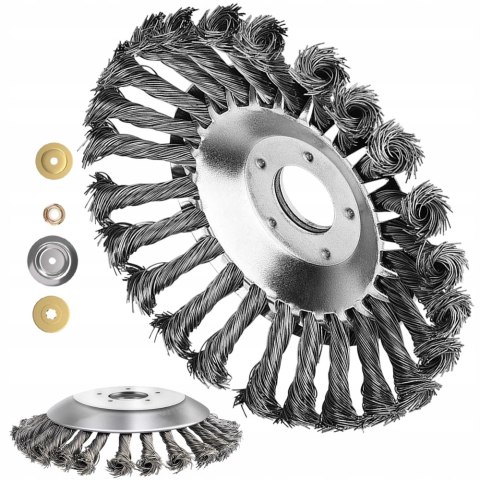 TARCZA SZCZOTKA DRUCIANA DRUCIAK DO KOSY SPALINOWEJ CHWASTÓW DRUT 15cm