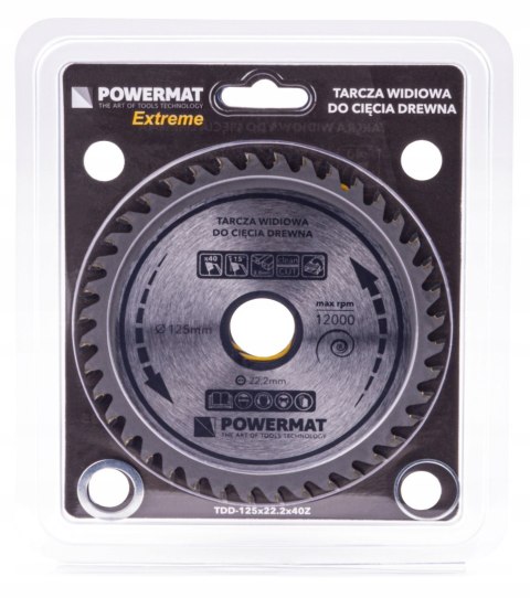 TARCZA WIDIOWA TARCZOWA WIDIA DO CIĘCIA DREWNA 125x22.2mm 40Z