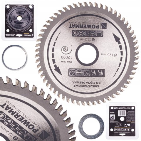 Tarcza WIDIOWA Do Drewna Piły Piła 125 x 22.2 60Z