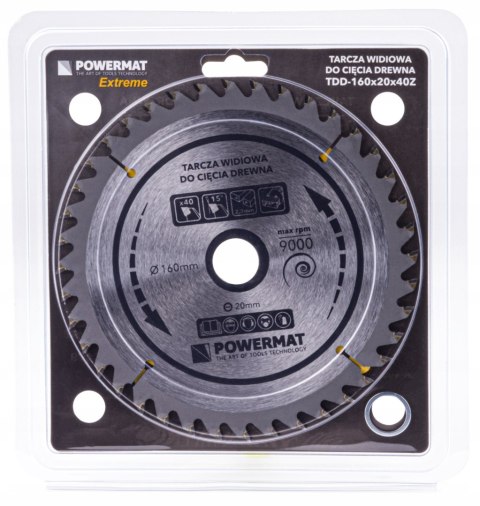 Tarcza WIDIOWA Do Drewna Piły Piła 160 x 20 mm 40Z