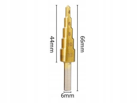 Wiertło stopniowe stożkowe choinka HSS 4-12 mm