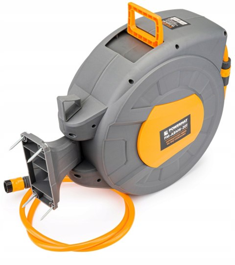 AUTOMATYCZNY BĘBEN ZWIJACZ NA WĄŻ OGRODOWY NAŚCIENNY 1/2 20m + PISTOLET PRO