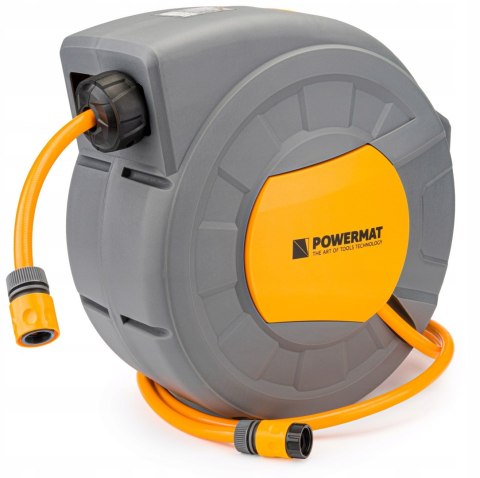 AUTOMATYCZNY BĘBEN ZWIJACZ NA WĄŻ OGRODOWY NAŚCIENNY 1/2 20m + PISTOLET PRO