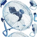 CYLKULATOR POWIETRZA WENTYLATOR PODŁOGOWY INOX 200W MOCNY POKOJOWY 45cm