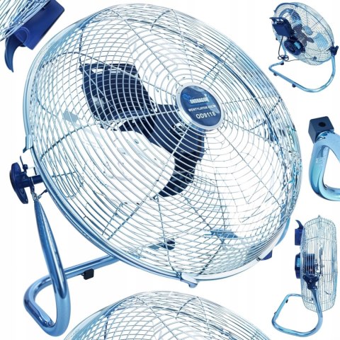 CYLKULATOR POWIETRZA WENTYLATOR PODŁOGOWY INOX 200W MOCNY POKOJOWY 45cm