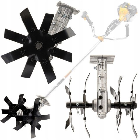 GLEBOGRYZARKA ADAPTER PRZYSTAWKA KOSA SPALINOWA 28mm 9 frezów