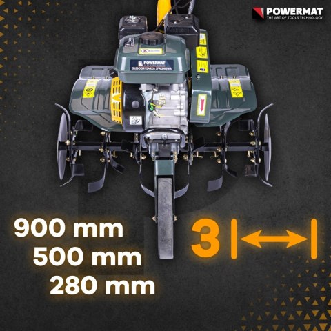 GLEBOGRYZARKA SPALINOWA KULTYWATOR DO GLEBY POWERMAT MODUŁY 7KM 90CM PŁUG
