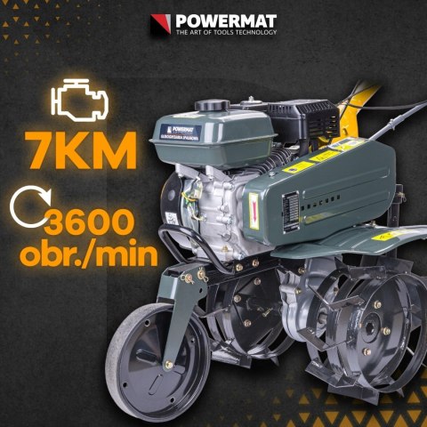 GLEBOGRYZARKA SPALINOWA KULTYWATOR DO GLEBY POWERMAT MODUŁY 7KM 90CM PŁUG