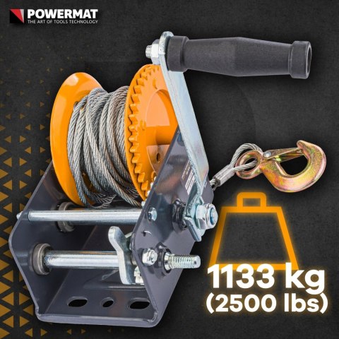 Linowa WCIĄGARKA WYCIĄGARKA Korbowa Ręczna 1133kg 10m Na Korbę 2500lbs