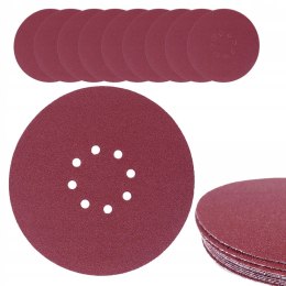 PAPIER ŚCIERNY Z DZIURAMI I RZEPEM NA DYSK 225MM P150 10 SZTUK