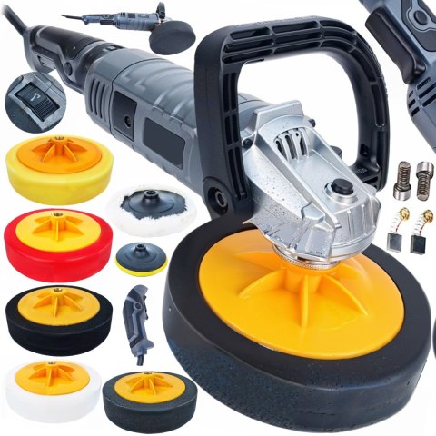 POLERKA SAMOCHODOWA SZLIFIERKA Z REGULACJĄ OBROTÓW + ZESTAW GĄBEK PADY